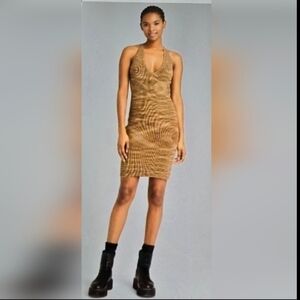 #7730 Wild fable women's plus size 4XL  space dye sweater knit Halter dress